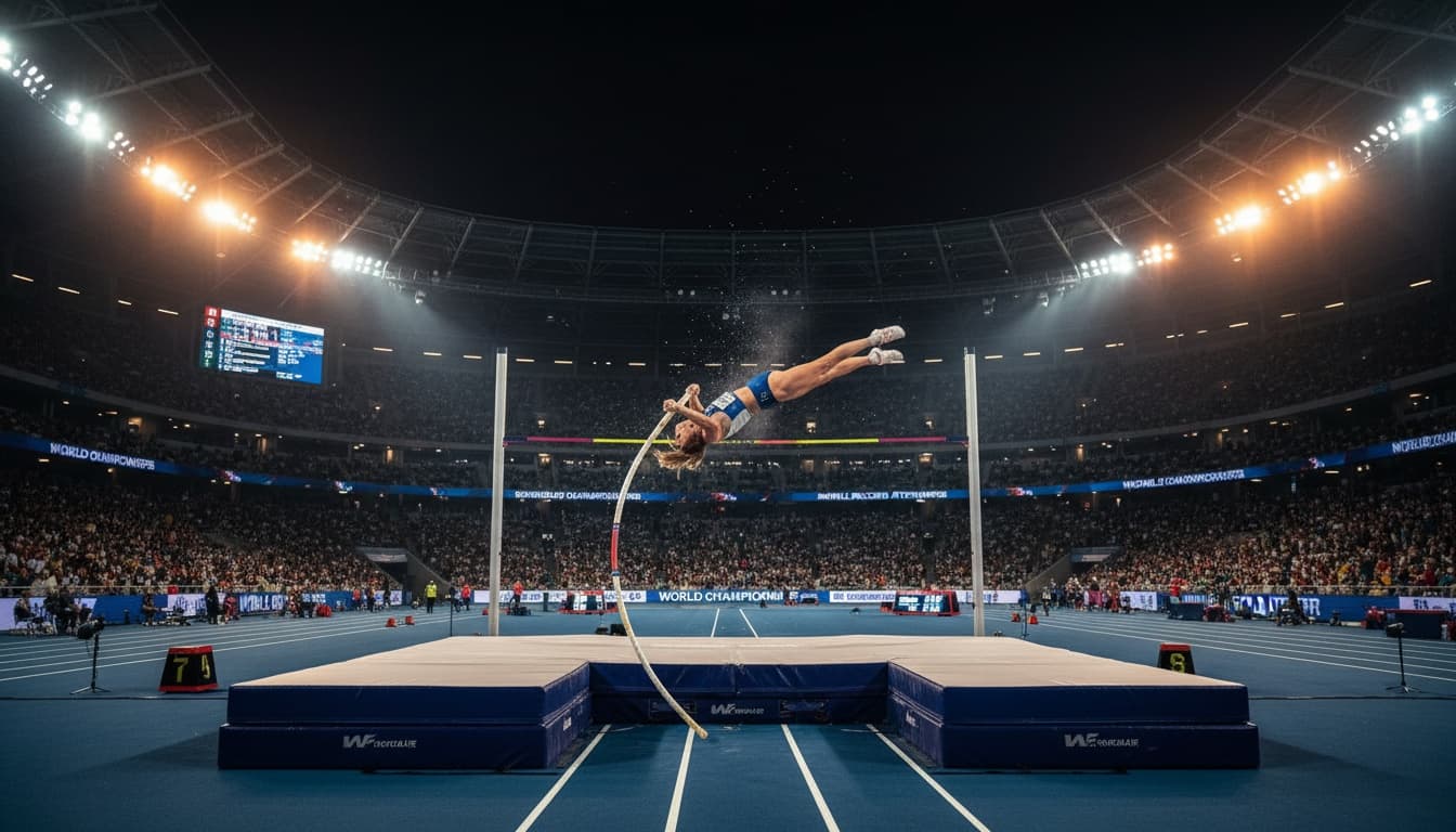 Mondo Duplantis hoppar stavhopp under VM