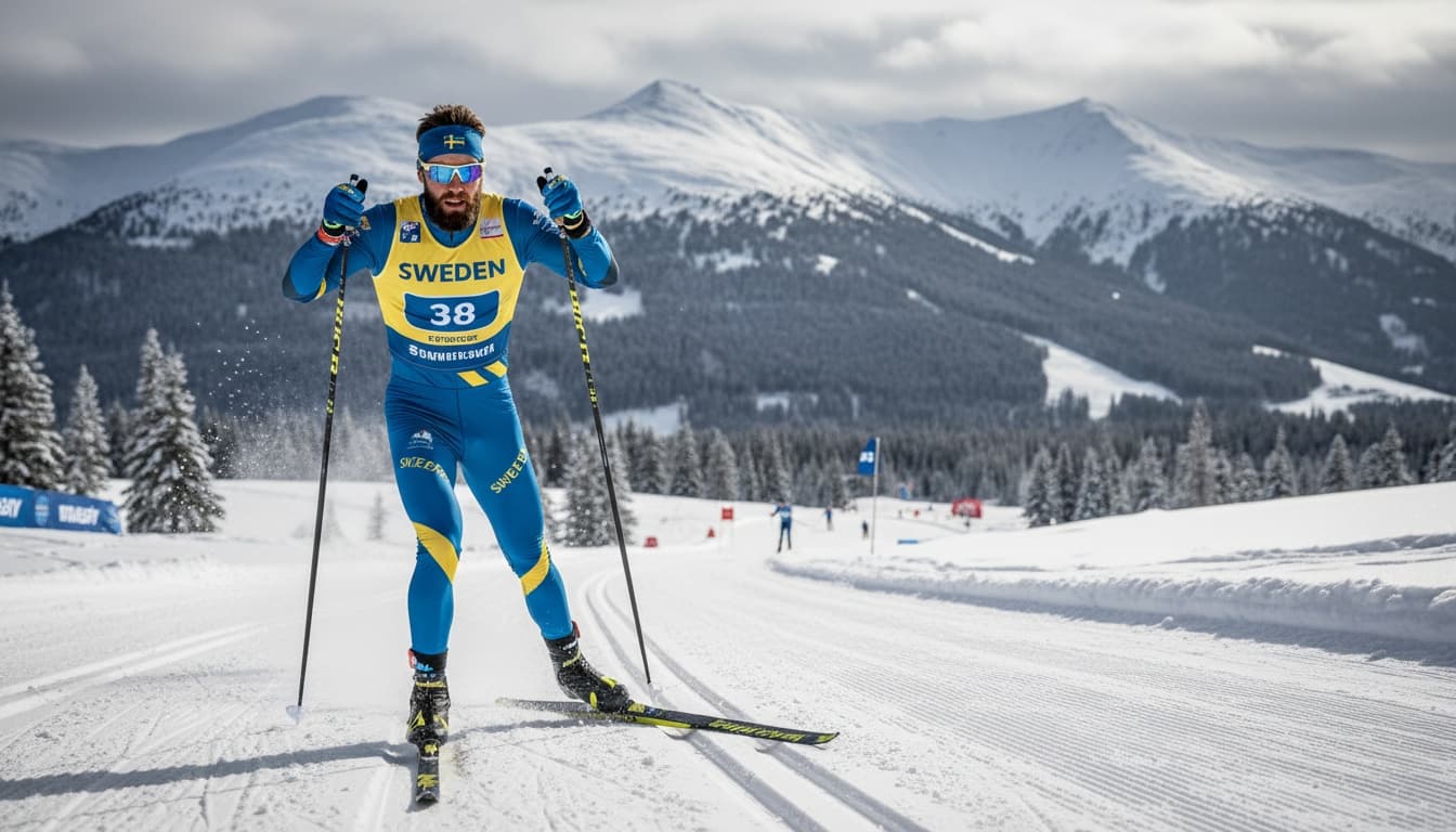 Längdskidåkare under VM i skidor 2025