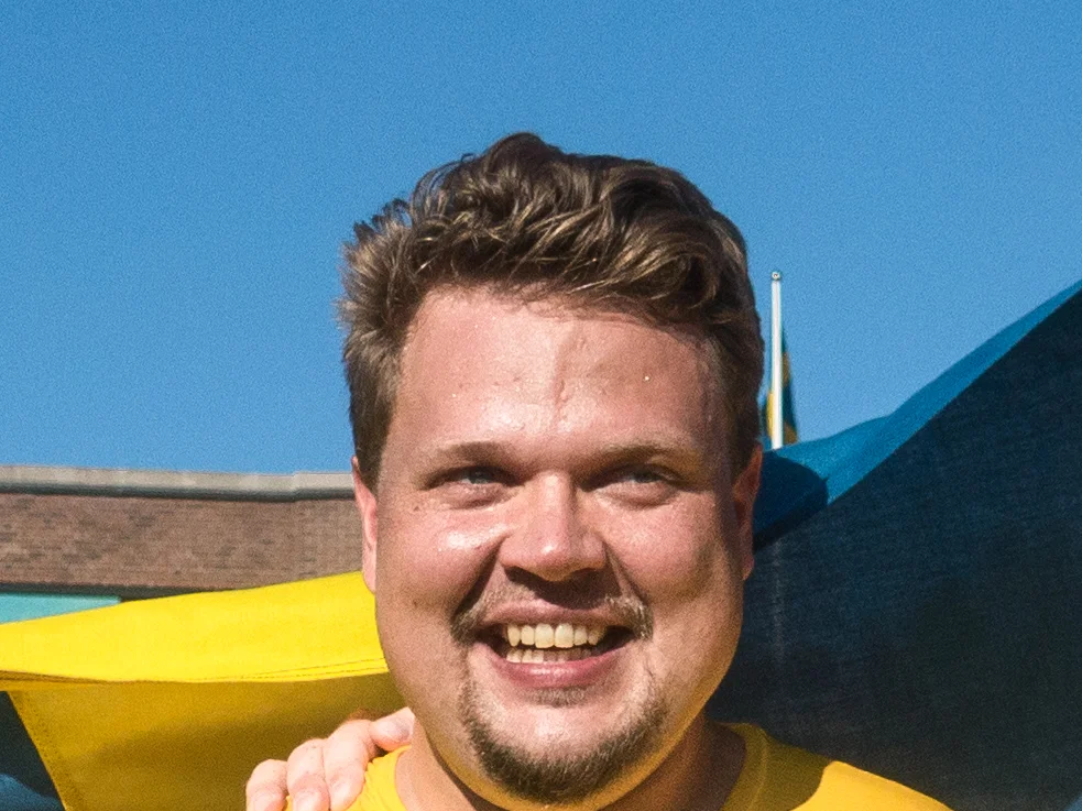 Daniel Ståhl i diskusringen under en friidrottstävling